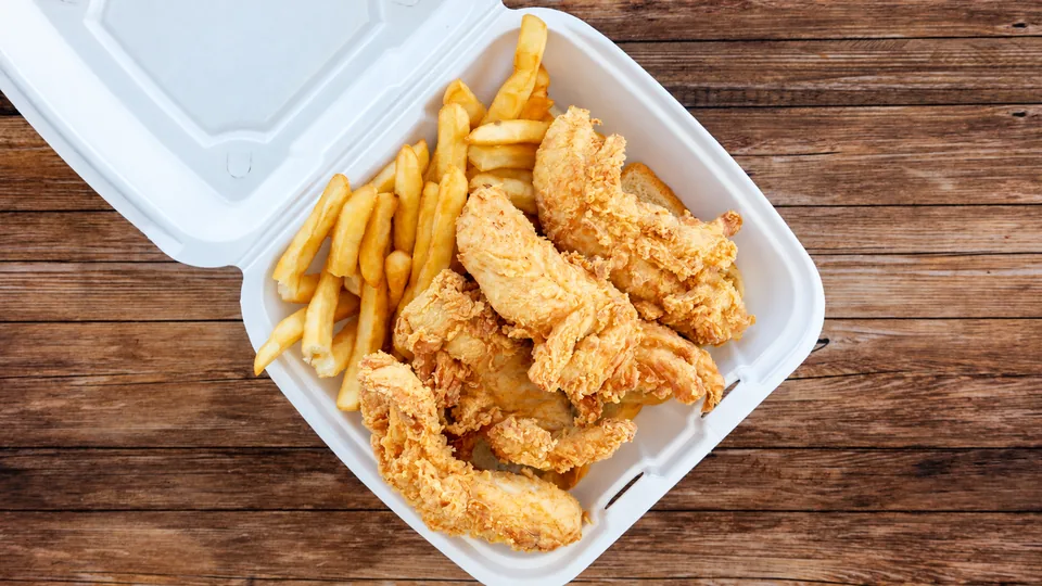 Chicken tenders with fries